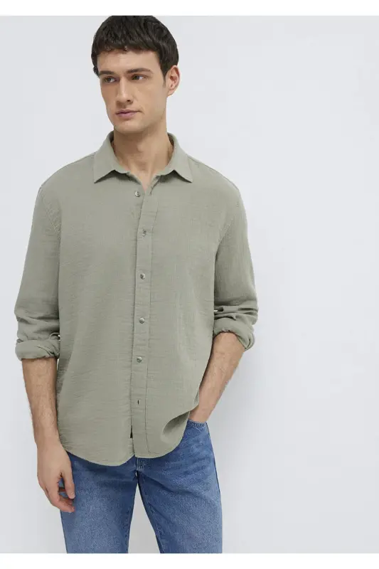 Yeşil Gömlek Regular Fit / Normal Kesim 0211518-71484-Yeşil - 1