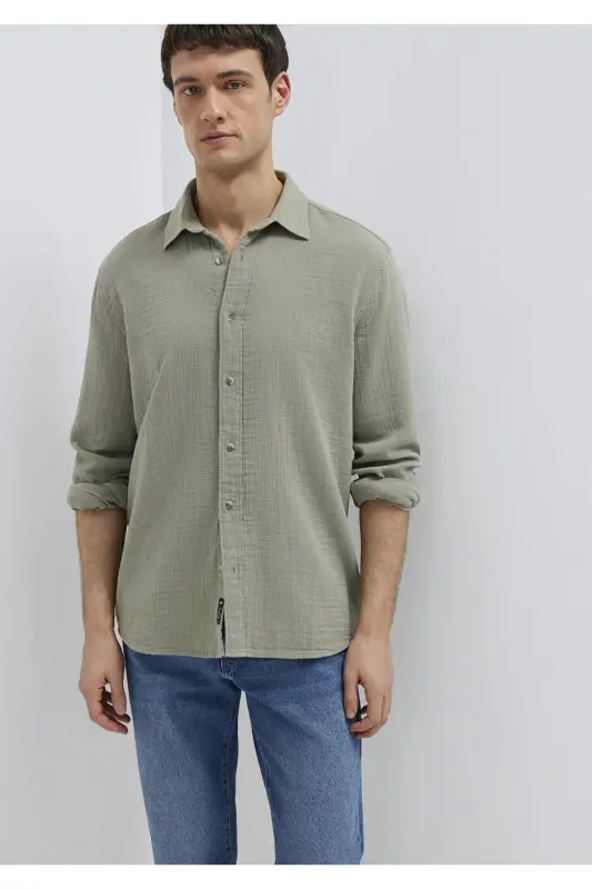 Yeşil Gömlek Regular Fit / Normal Kesim 0211518-71484-Yeşil - 2