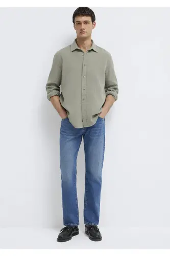 Yeşil Gömlek Regular Fit / Normal Kesim 0211518-71484-Yeşil - 3