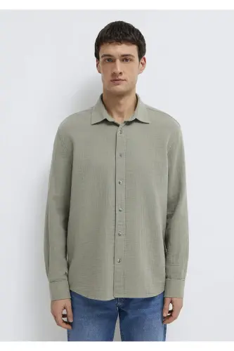 Yeşil Gömlek Regular Fit / Normal Kesim 0211518-71484-Yeşil - 4