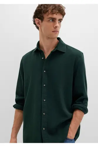 Yeşil Gömlek Regular Fit / Normal Kesim 0211518-85370-Yeşil 