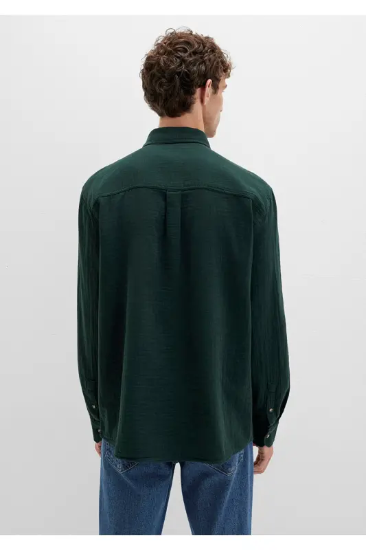 Yeşil Gömlek Regular Fit / Normal Kesim 0211518-85370-Yeşil - 5