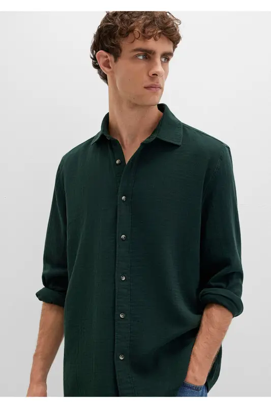 Yeşil Gömlek Regular Fit / Normal Kesim 0211518-85370-Yeşil - 1