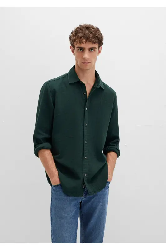 Yeşil Gömlek Regular Fit / Normal Kesim 0211518-85370-Yeşil - 2