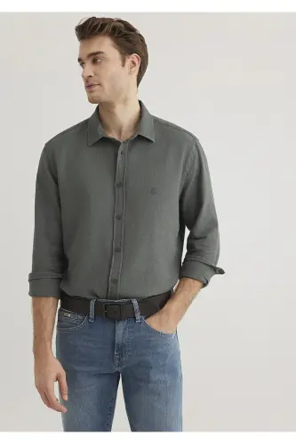 Yeşil Gömlek Slim Fit / Dar Kesim 0211461-71598 - Yeşil-71598 - MAVI (1)