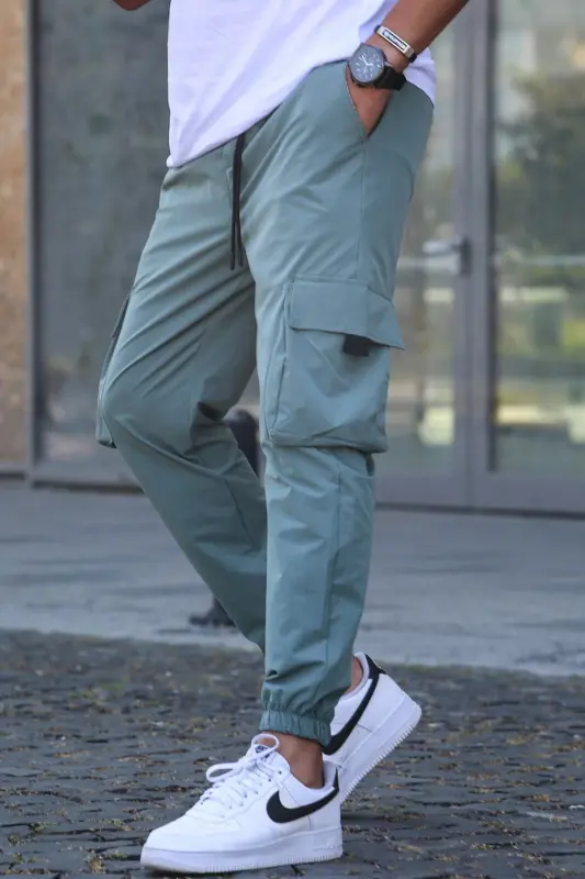Yeşil Kargo Cep Erkek Jogger Pantolon 5461-Yeşil - MADMEXT