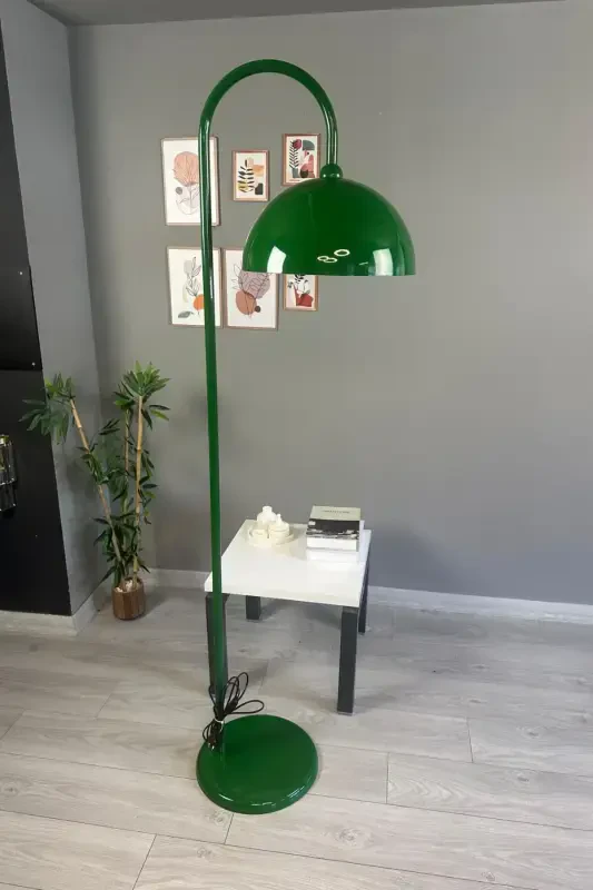 Yeşil Lambader Modern Dekoratif Metal Oturma Odası Çalışma Odası Zemin Lambası-Yeşil - 1
