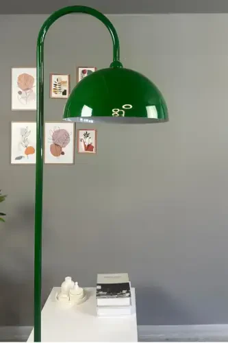 Yeşil Lambader Modern Dekoratif Metal Oturma Odası Çalışma Odası Zemin Lambası-Yeşil - 2