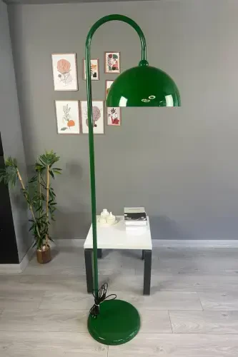 Yeşil Lambader Modern Dekoratif Metal Oturma Odası Çalışma Odası Zemin Lambası-Yeşil - 3