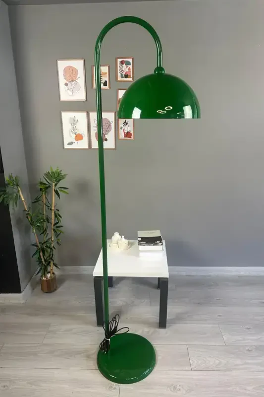 Yeşil Lambader Modern Dekoratif Metal Oturma Odası Çalışma Odası Zemin Lambası-Yeşil - 3