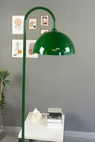 Yeşil Lambader Modern Dekoratif Metal Oturma Odası Çalışma Odası Zemin Lambası-Yeşil - 5