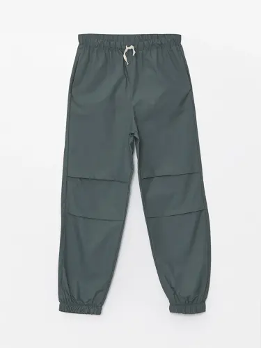 Yeşil Rahat Kalıp Beli Lastikli Erkek Çocuk Jogger Pantolon-Yeşil 