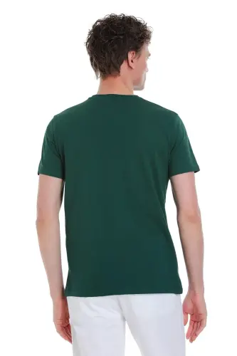 Yeşil Regular Fit 100% Pamuk Bisiklet Yaka Tişört - Yeşil-03 - 5