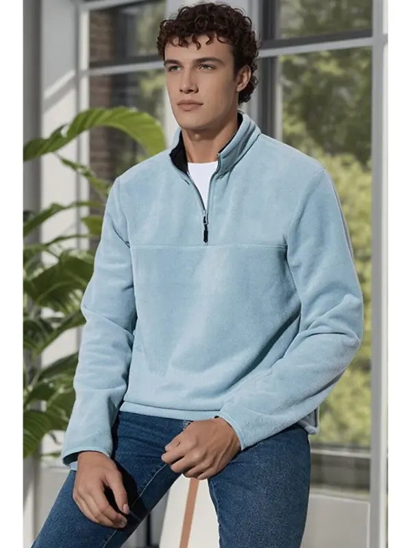 Yeşil Regular Fit Anti-Pilling Tüylenme Yapmayan Bato Yaka Kışlık Şardonlu Erkek Polar 5906001-Yeşil - LC WAIKIKI