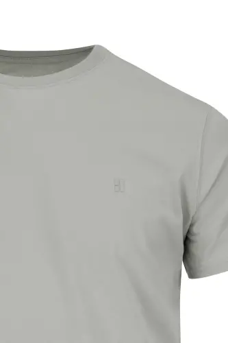 Yeşil Regular Fit Bisiklet Yaka 100 Pamuk Tişört - Yeşil00 - 3
