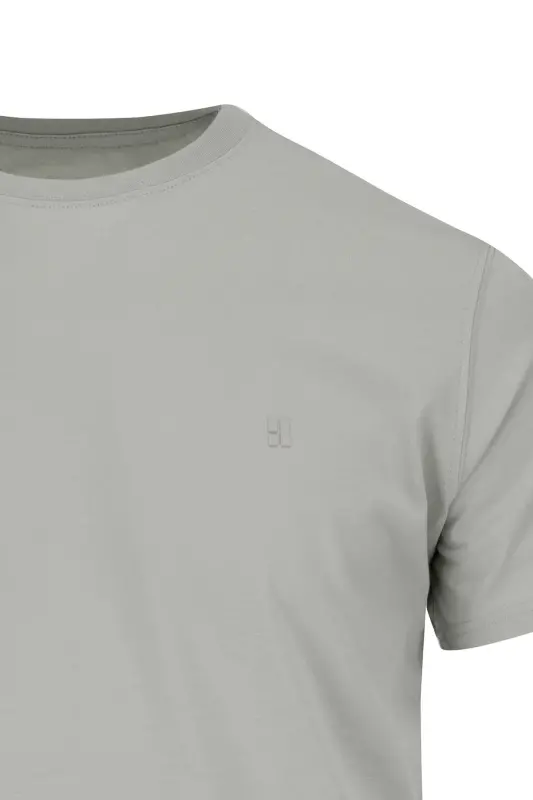 Yeşil Regular Fit Bisiklet Yaka 100 Pamuk Tişört - Yeşil00 - 3