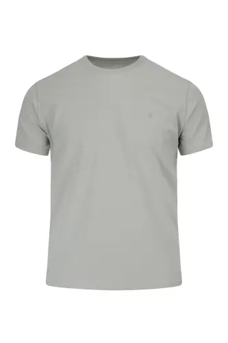 Yeşil Regular Fit Bisiklet Yaka 100 Pamuk Tişört - Yeşil00 - HATEMOĞLU (1)