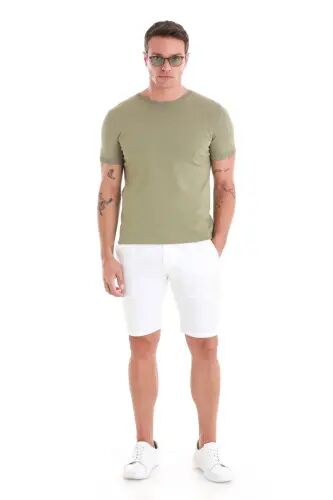 Yeşil Regular Fit Düz Bisiklet Yaka Rayon Triko Tişört - Yeşil - Hatemoğlu (1)