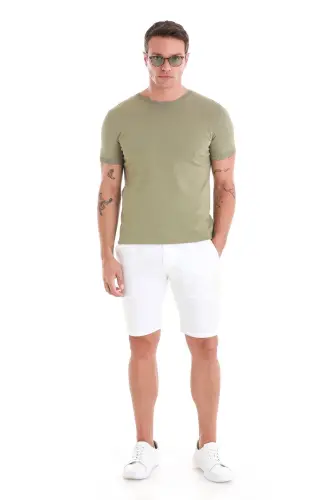 Yeşil Regular Fit Düz Bisiklet Yaka Rayon Triko Tişört - Yeşil - Hatemoğlu (1)