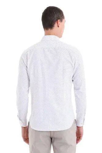 Yeşil Slim Fit Baskılı Pamuklu Uzun Kollu Klasik Gömlek - Yeşil - 6