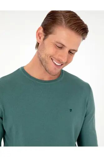 Yeşil Slim Fit Bisiklet Yaka Basic Triko Kazak 50296621-VR054 - Yeşil - Pierre Cardin (1)