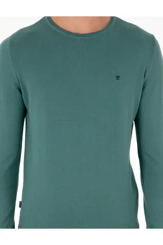 Yeşil Slim Fit Bisiklet Yaka Basic Triko Kazak 50296621-VR054 - Yeşil - 6