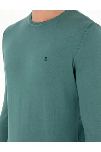 Yeşil Slim Fit Bisiklet Yaka Basic Triko Kazak 50296621-VR054 - Yeşil - 7