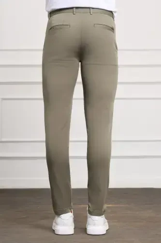 Yeşil Slim Fit Dar Kesim Chino Yan Cep Erkek Pantolon - 3