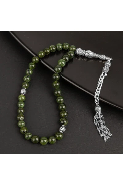 Yeşim Tabiiy Tosh Tasbeh 33talik - 8mm - OSMANLI DOĞAL TAŞ (1)