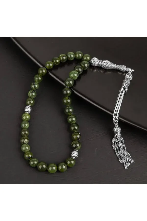 Yeşim Tabiiy Tosh Tasbeh 33talik - 8mm - 2