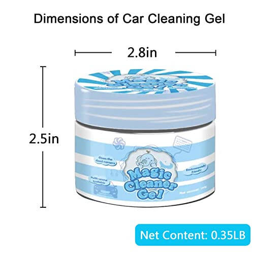 Yesrock 2-in-1 (Car Cleaning Gel for Car Detailing) and (2 Pack of 2.8-inch Car Coasters for Cup Holders) Automotive Dust Cleaning Putty Car Slime for Cleaning Car Interior, PC, Keyboard (Blue) - 2