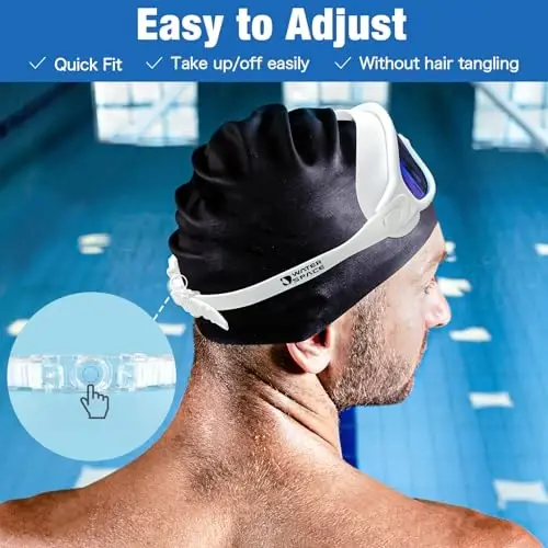 Water Space Swim Goggles 2 Pack for Adult Men Women, Anti-fog UV Protection No Leak 180° Wide View Clear Vision Pool Goggles - 15