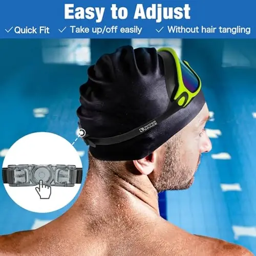 Water Space Swim Goggles 2 Pack for Adult Men Women, Anti-fog UV Protection No Leak 180° Wide View Clear Vision Pool Goggles - 5