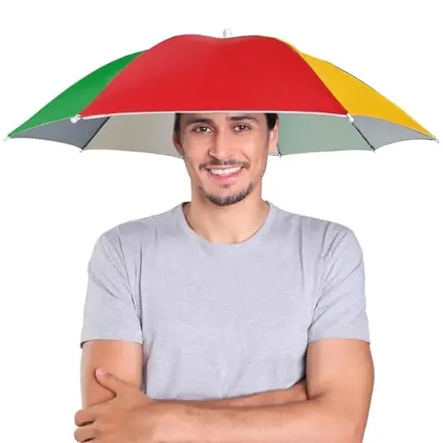NLDGDZJ Umbrella Hat for Adults Women Men-Hands-Free Elastic Headband Sun Shade head umbrella hat for Fishing/Camping/Farming/Gardening/Photography/Sports Events/Costume Fun 