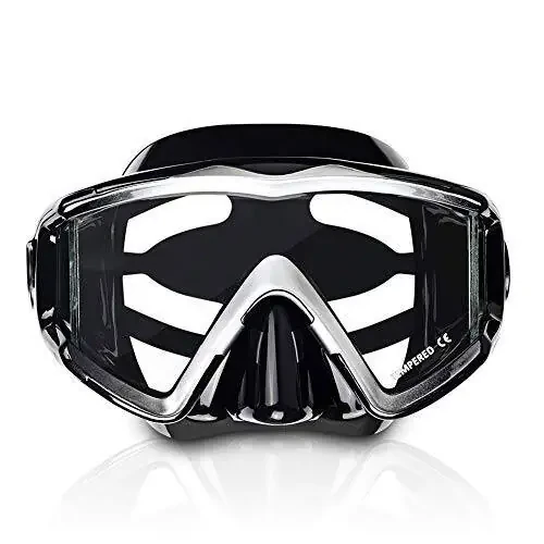 Adult Pano 3 Scuba Diving Mask, Tempered Glass Snorkel Mask Anti-Fog Swim Mask No Leakage Swim Goggles with Nose Cover Snorkeling Gear for Snorkeling, Freediving, Swimming - 2