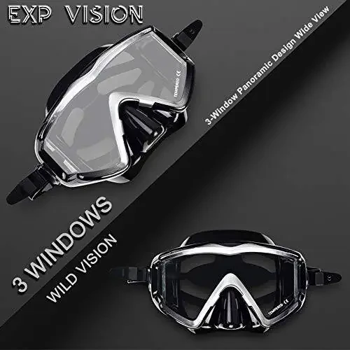 Adult Pano 3 Scuba Diving Mask, Tempered Glass Snorkel Mask Anti-Fog Swim Mask No Leakage Swim Goggles with Nose Cover Snorkeling Gear for Snorkeling, Freediving, Swimming - 4