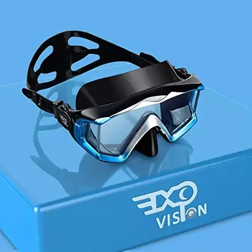 Adult Pano 3 Scuba Diving Mask, Tempered Glass Snorkel Mask Anti-Fog Swim Mask No Leakage Swim Goggles with Nose Cover Snorkeling Gear for Snorkeling, Freediving, Swimming 