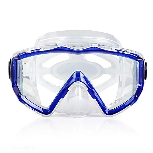 Adult Pano 3 Scuba Diving Mask, Tempered Glass Snorkel Mask Anti-Fog Swim Mask No Leakage Swim Goggles with Nose Cover Snorkeling Gear for Snorkeling, Freediving, Swimming - 2