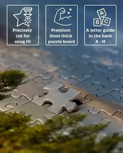 1000 Piece Puzzle for Adults – Golden Hour Lake with Wooden Bridge & Swans, Gift-Ready Box, Letters on Back, 8 Jigsaw Puzzle Saver Sheets & Full-Size Poster by GERJATO – Ideal Gift for Loved Ones - 3