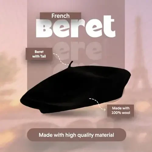 CoverYourHair Berets for Adults - French Beret - Artist Hat - 12 Pack Black - 3