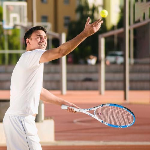 Yetişkinler İçin Profesyonel Tenis Raketi, 2 Oyuncu 27 inç Hız Tenis Raketi, Başlangıç ​​ve Profesyonel İçin Uygun, 3 Tenis Topu, 2 Titreşim Sönümleyici, 2 Aşırı Kavrama, Tenis Çantası - 6