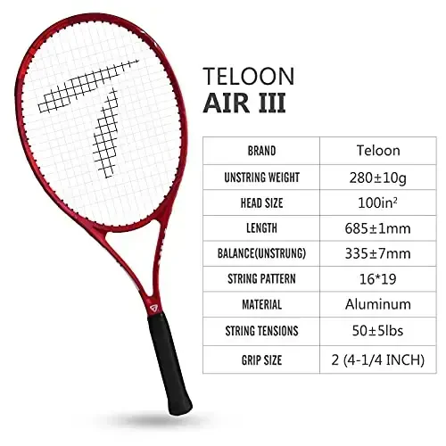 Teloon Tennis Rackets for Adults 2 pcs Recreational -27 inch Tennis Racquet for Men and Women College Students Beginner Tennis Racket.… - 6