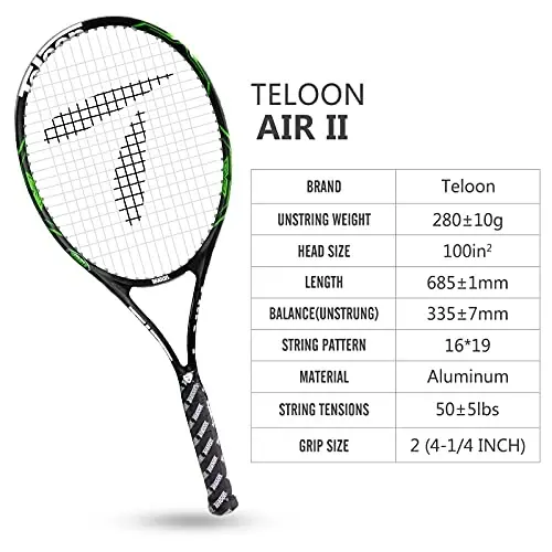 Teloon Tennis Rackets for Adults 2 pcs Recreational -27 inch Tennis Racquet for Men and Women College Students Beginner Tennis Racket.… - 6