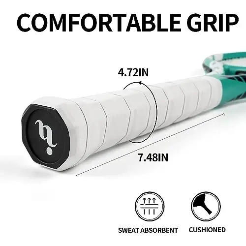 Tennis Rackets for Adults, Pre-Strung 27 Inch Tennis Racquets-2 Player Tennis Racket Set with 3 Balls,2 Grips, 2 Vibration Dampers - 5