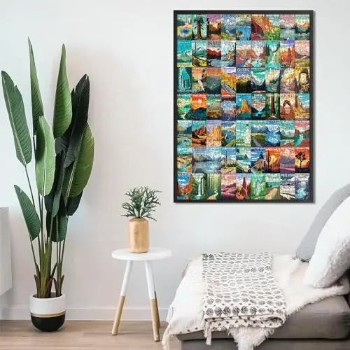 National Parks Puzzle for Adults 1000 Pieces, Travel Poster Landscape Puzzle Including Zion Yellowstone Yosemite, Nature Jigsaw Puzzles Scenery Mountain Scene - 4