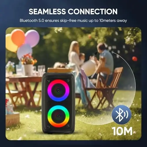Karaoke Machine for Adults and Kids,Peski Portable Bluetooth Speaker with 1 Wireless Microphone and 1 Wired Mic,Rechargeable Powered Dj/PA Speaker System with TF Card,AUX in,REC,TWS for Birthday Party - Modazone (1)
