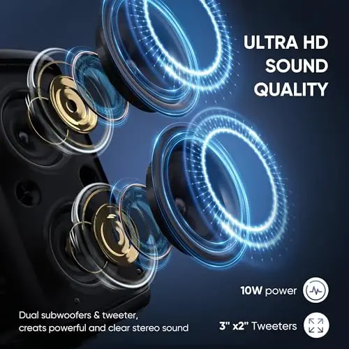 Karaoke Machine for Adults and Kids,Peski Portable Bluetooth Speaker with 1 Wireless Microphone and 1 Wired Mic,Rechargeable Powered Dj/PA Speaker System with TF Card,AUX in,REC,TWS for Birthday Party - 6