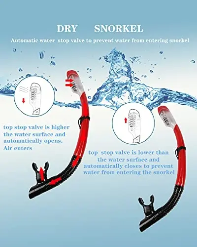 Snorkel mask Snorkeling Set for Adults and Youth, Diving mask and Full Dry Snorkel Swim Googles is Suitable for Snorkeling, Dive Scuba Diving, Swimming - 4