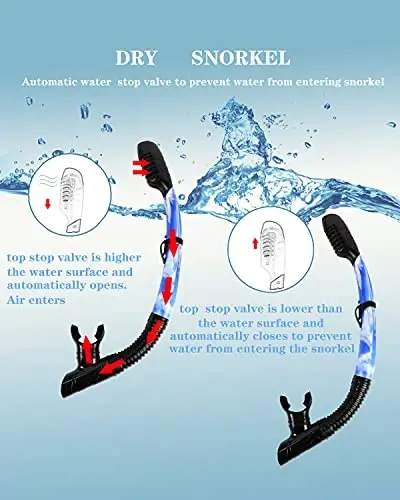 Snorkel mask Snorkeling Set for Adults and Youth, Diving mask and Full Dry Snorkel Swim Googles is Suitable for Snorkeling, Dive Scuba Diving, Swimming - 4