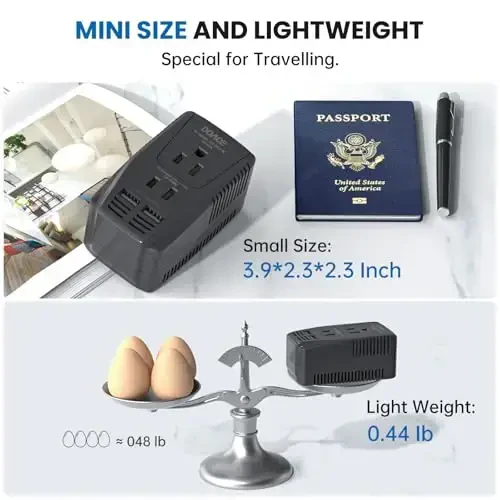 Yevropa sayohati uchun 2000W 220V dan 110V gacha yangilangan konvertor, Soch quritgich, tekislovchi, jingalak dazmol uchun AQShdan Yevropaga kuchlanish konvertori, noutbuk kamera mobil telefoni uchun EU/UK/AU/US vilkalari bilan 2300W adapter - 4